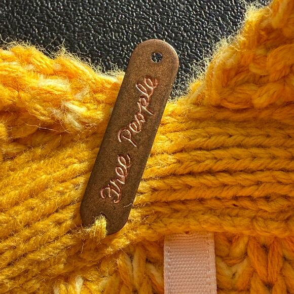 FREE PEOPLE XS High Hopes Cardigan Oversized Cozy Chunky Open Front Marmalade - Picture 7 of 10